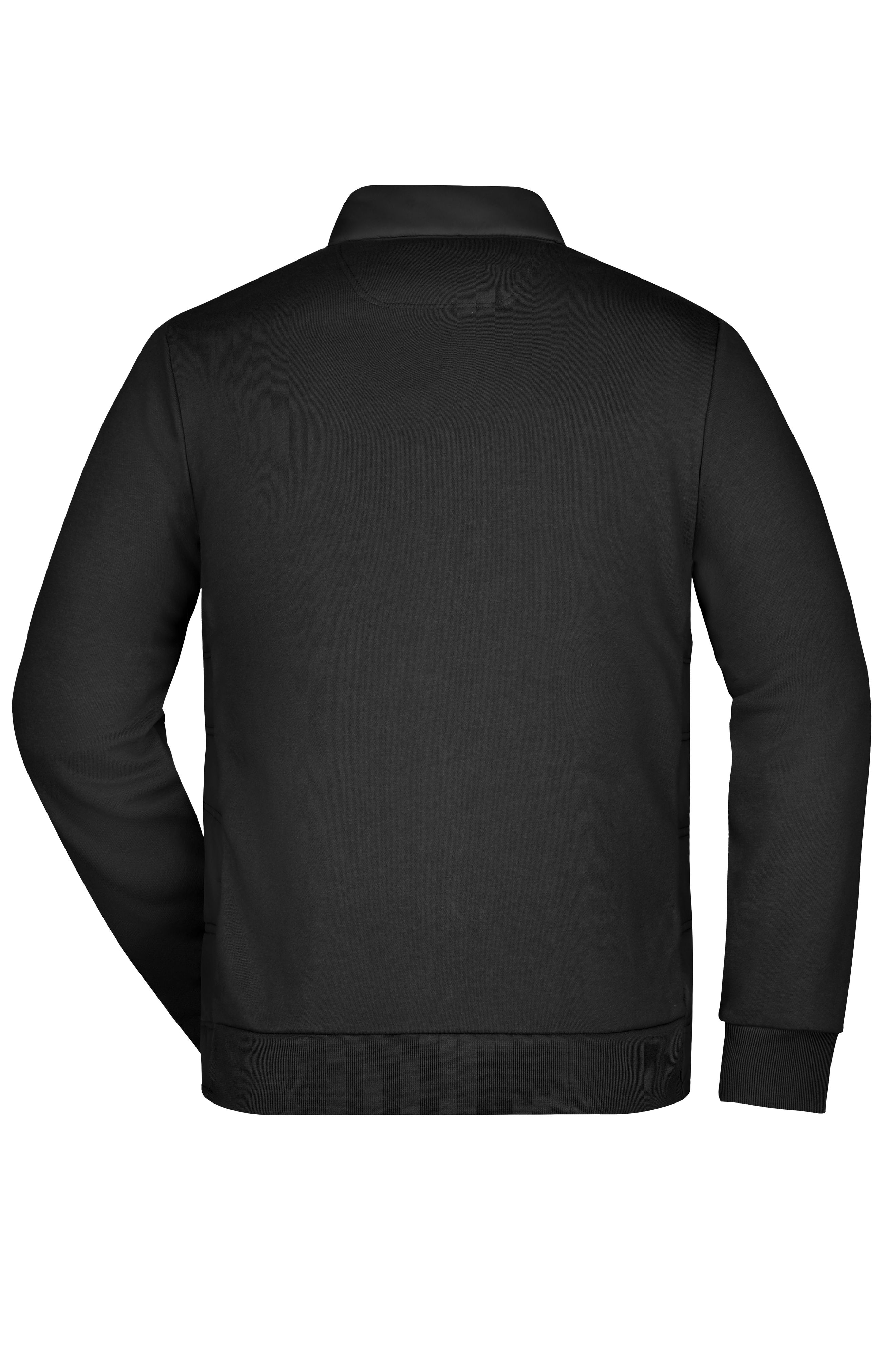 Men Men's Hybrid Sweat Jacket Black-Promotextilien.de