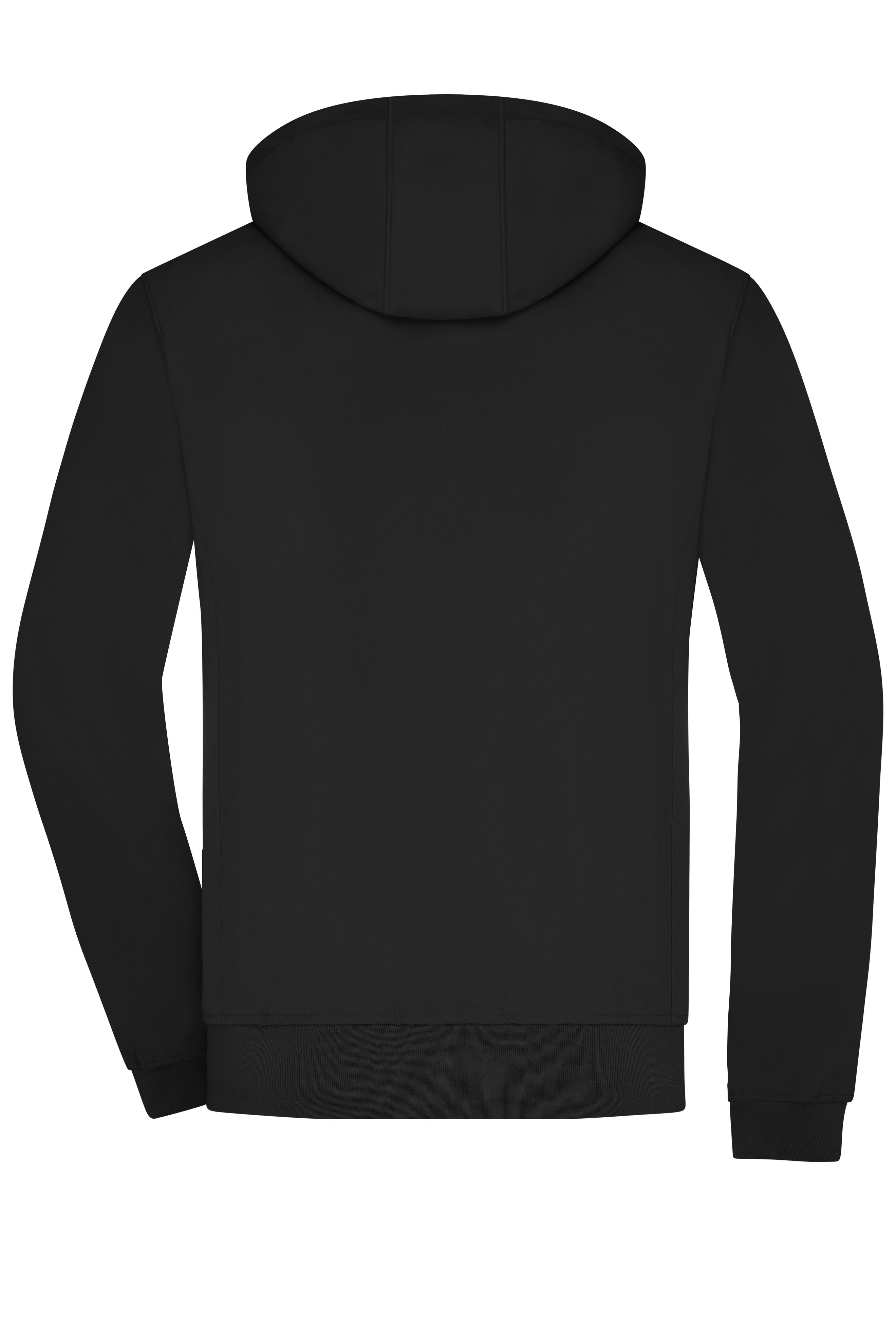 Men Men's Hooded Softshell Jacket Black/black-Promotextilien.de
