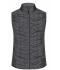 Damen Ladies' Knitted Hybrid Vest Grey-melange/anthracite-melange 10457