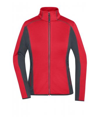 Damen Ladies' Structure Fleece Jacket Red/carbon 8594