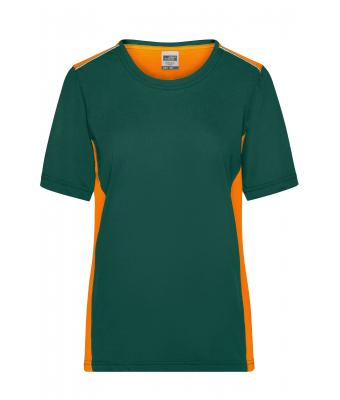 Donna Ladies' Workwear T-Shirt - COLOR - Dark-green/orange 8534