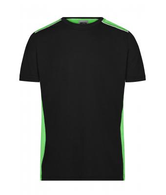 Uomo Men's Workwear T-Shirt - COLOR - Black/lime-green 8535